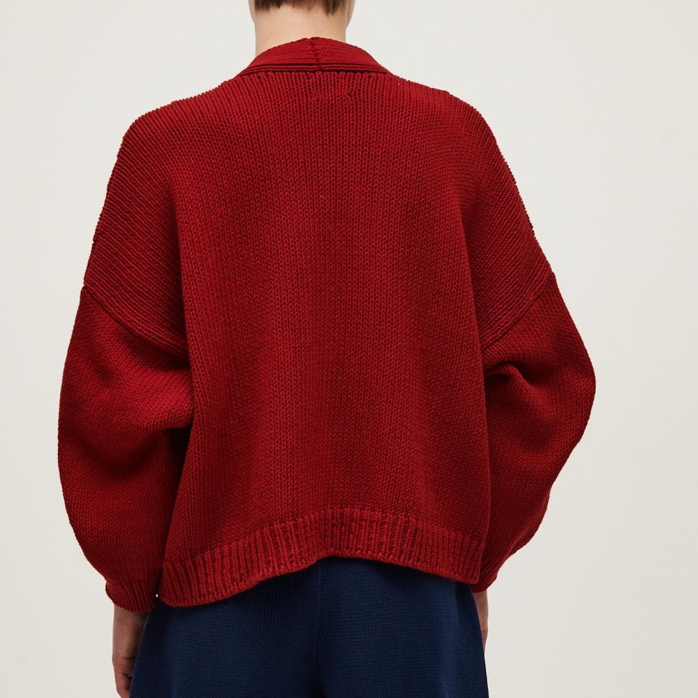 Babaa Organic Cotton Cardigan 22 Persephone Red - Picture 5 of 13